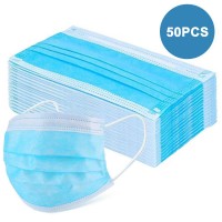 Medical mask meltblown nonwoven 3 layers disposable 50 pcs